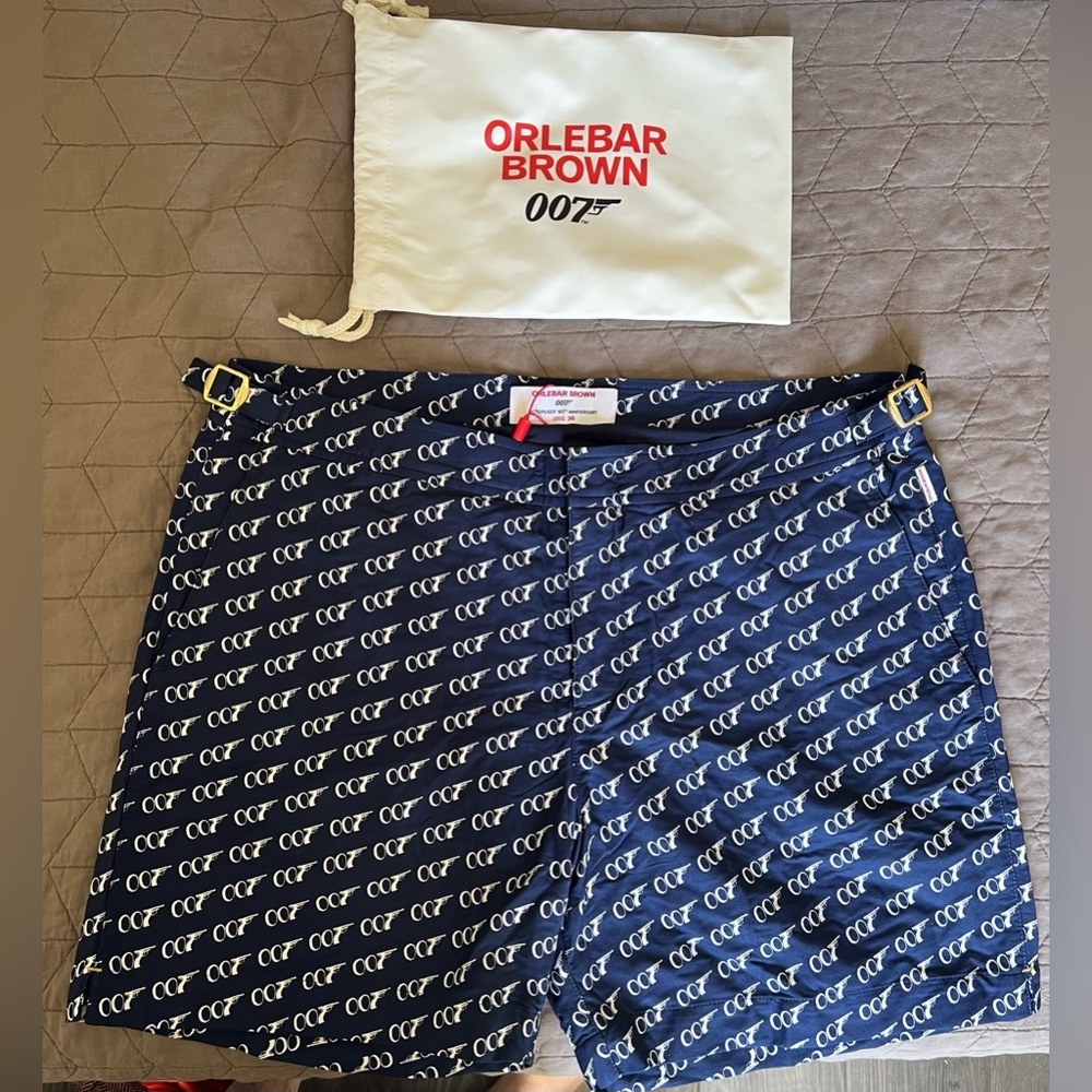 Orlebar Brown Bulldog Swim Shorts Octopussy 40th anniversary NWT